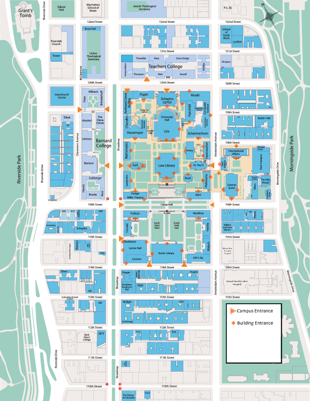 Columbia Morningside campus map