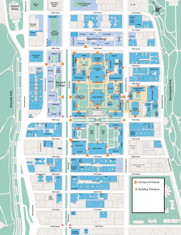 Columbia Morningside campus map